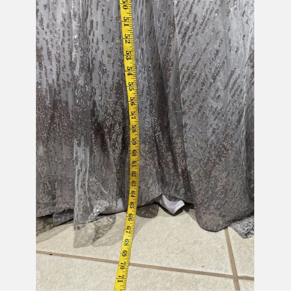 NWT $798 Mac Duggal [ 22 ] Jewel Encrusted Illusion Long Sleeve A-Line Gown Sive - Picture 7 of 16